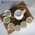 7pcs Pot And Mug Plain White Ceramic Tea Set, Promotional Antique Tea Set